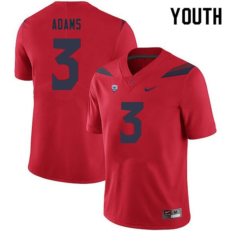Youth #3 Tre Adams Arizona Wildcats College Football Jerseys Sale-Red